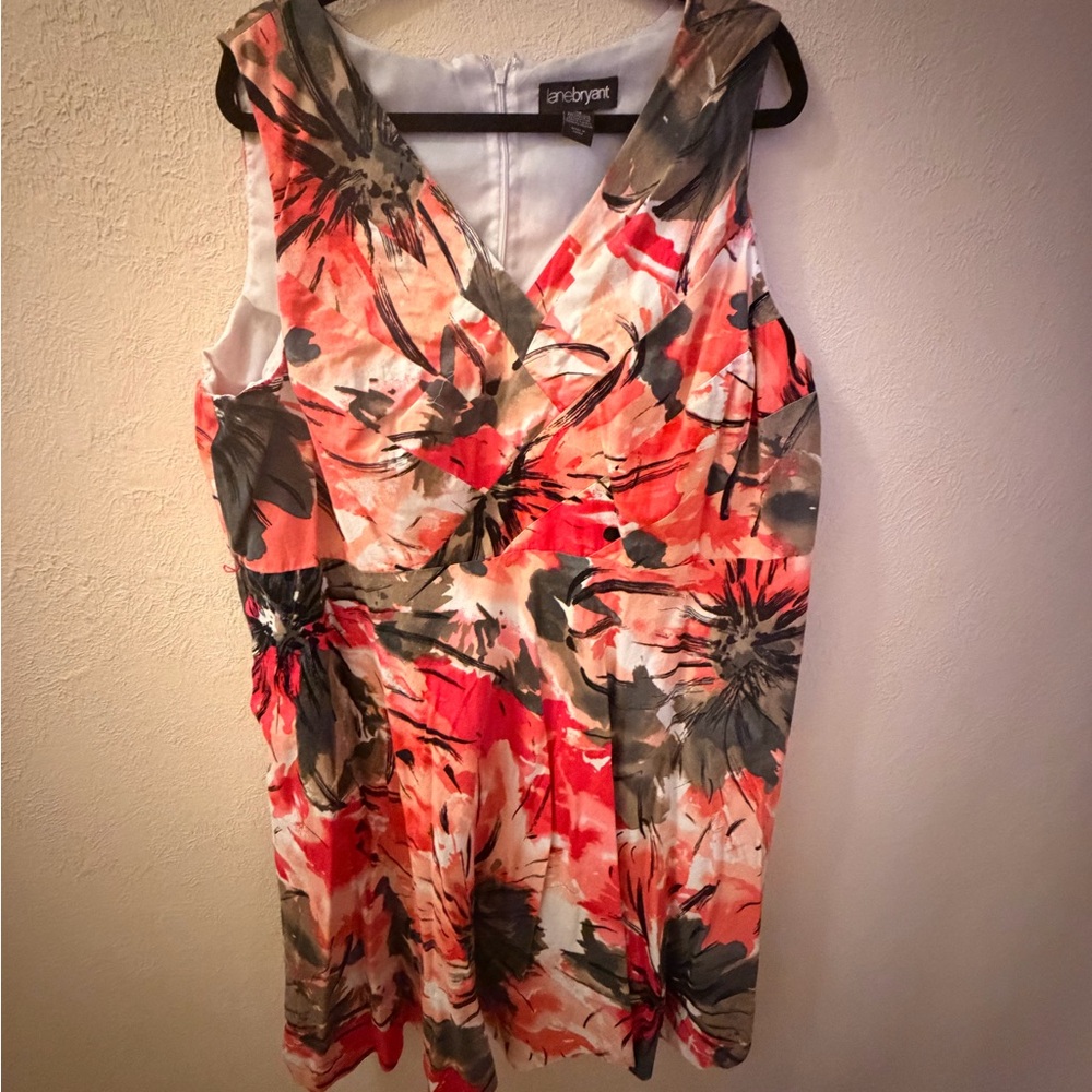 Lane Bryant Women's Floral Sleeveless Blouse - Red and Black